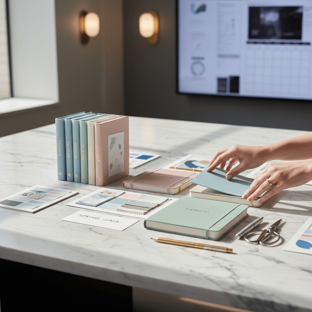 Event planning and creative coordination workspace